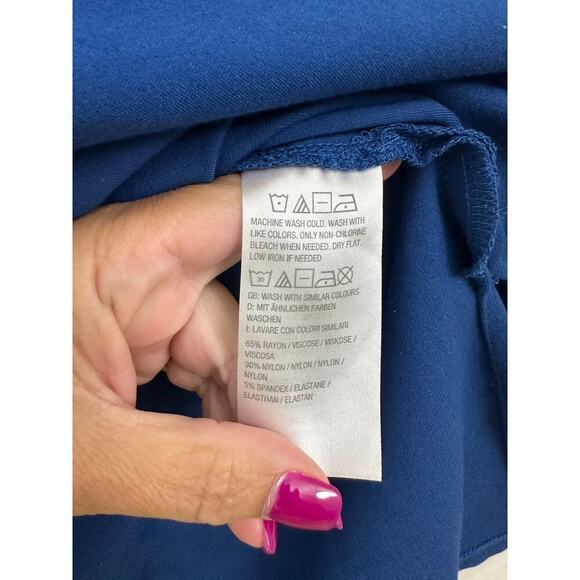 Susan Graver Blue A-Line Tunic Top 2X Button Detail Flowy - Picture 6 of 8